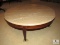 Large Marble Top Vintage Wood Leg Coffee Table