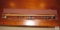 Wood Carved Pool Cue Stick in Carrying Case