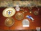 Lot Brass Scales & Saucers, Italy Ceramic Dish, Candle,+