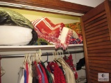Contents of bedroom closet Vintage Christmas Decorations Afghans, Linens, and more