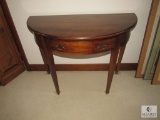 Global Wood Entry Table Half Moon Shape with Drawer