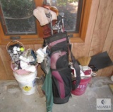Lot of Golf Balls, Golf Clubs with Bag & Other Golf Gear