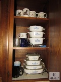 Cabinet Contents 8 Corning Ware Blue Cornflower Dishes & Coffee Cups