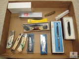 Lot of 9 Pocket Knives Buck, Ranger, Frost Cutlery & Cross Fine Writing Pen