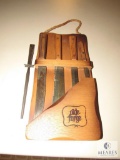 Vintage Old Forge Knife Set with Sharpener & Wood Hanging Holder