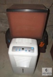 Lot Portable GE Humidifier & Small Brown Refrigerator