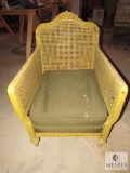 Vintage Wood with Cane back & Sides Occasional Chair