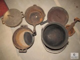 Lot of Vintage Cast Iron Pots Skillets & Pans