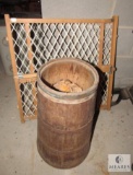 Vintage Wood Barrel - Good for Holding Umbrellas & Baby / Pet Gate