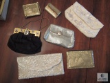 7 Piece Lot Beaded and Metal Accent Vintage Clutch Purses