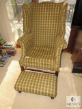 Vintage Hickory Chair Co NC Arm Chair with Matching Footstool