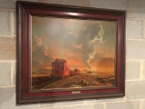 The Red Caboose by Paul Detlefsen Framed Art Train  Picture