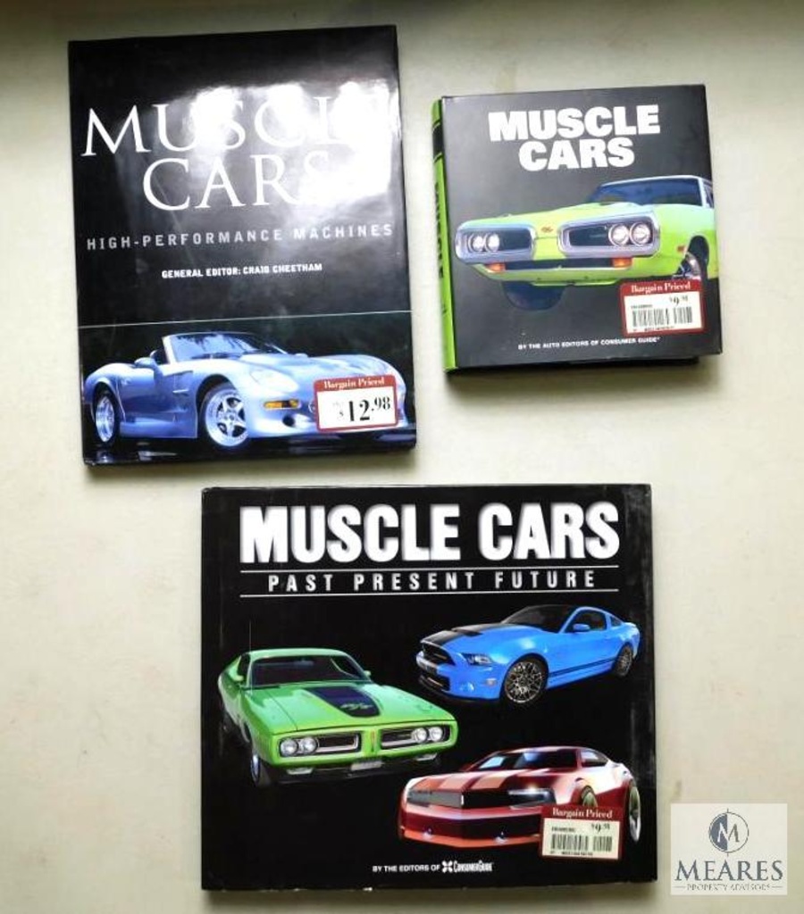 Lot 3 Hardback Books Muscle Cars Past Present & Future and Consumer Guide  ...