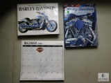 Lot 2 Harley Davidson Hardback Books Encyclopedia Motorcycles & History & 2000 Calendar