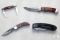 Lot 3 Winchester Knives Red Wood Handle & Smith & Wesson Bullseye Knife