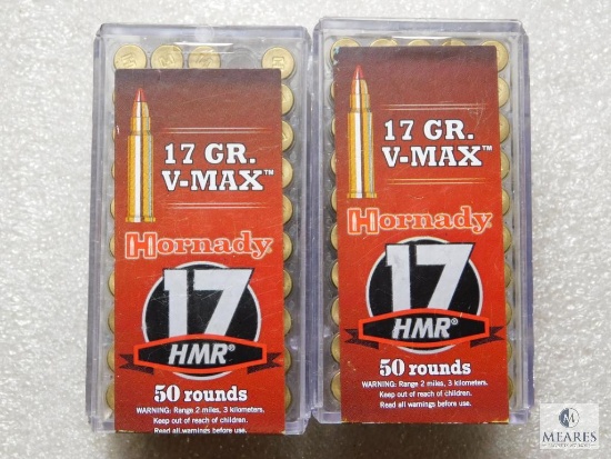 100 Rounds Hornady 17 HMR V-Max Ammo Ammunition
