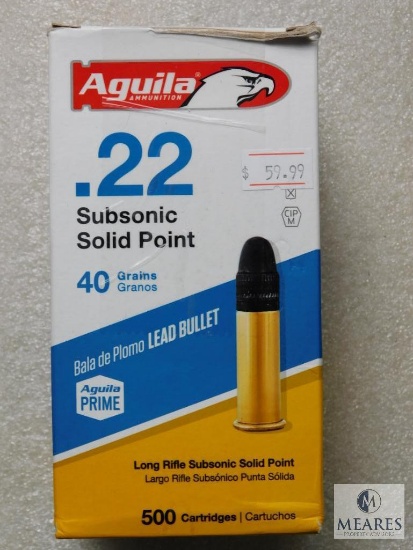 450 Rounds Aguila .22 Subsonic Ammunition .22LR Ammo 40 Grain