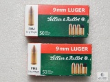 100 Rounds Lellier & Bellot 9mm Luger Ammunition 115 Grain Ammo