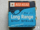 Vintage Box Red Head 25/20 Gauge Shotgun Shells Long Range 2-3/4
