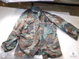 Army Woodland Camo Jacket Sz Large & Pants Medium-Long Set