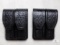 2 new leather double magazine pouches fits double stack magazines like Beretta 92 and Glock