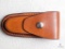 Leather folding knife case with belt clip