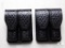 2 new leather double magazine pouches fits double stack magazines like beretta 92 and Glock
