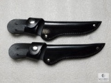 2 leather filet knife sheaths