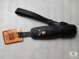 Leather padded rifle sling with deer head
