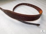 Basketweave leather rifle sling