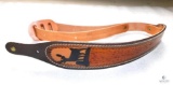 Leather Cobra rifle sling with deer