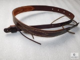 Stitched pattern leather rifle sling