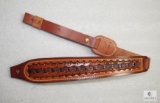 Hunter hand painted leather rifle sling