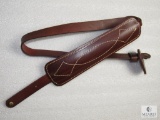 Padded stitched Hunter leather rifle sling