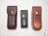 3 leather knife sheaths