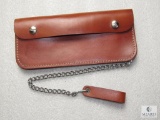 Leather Biker style wallet with chain