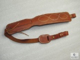 Padded stitched Hunter leather rifle sling