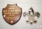 Vintage 1949 First Awarded Scout Week Wood Plaque & Plastic BSA Sun Catcher