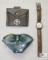 Lot Vintage Girl Scout Sewing Kit Timex Watch & Coin Pouch