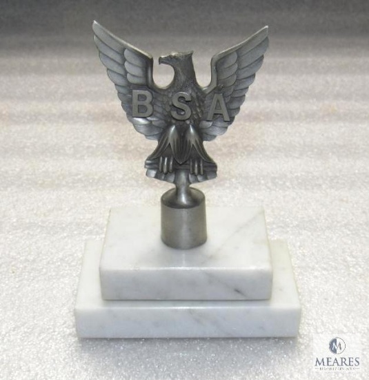 Vintage BSA Scout Eagle Logo Trophy w/ Marble Bases 6" H