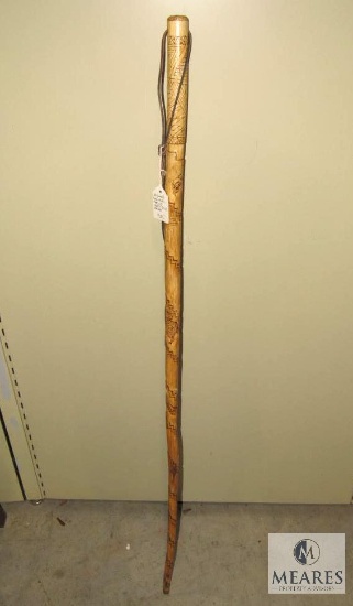 51" Hand Carved RARE Arizona Saguaro Cactus Wood Walking Stick