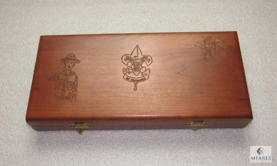 Small Cedar Box Trinket Hand-carved BSA 9" x5.5" x 3"