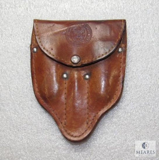 Vintage Boy Scouts Mess Kit Folding Silverware Set in Leather Belt Pouch