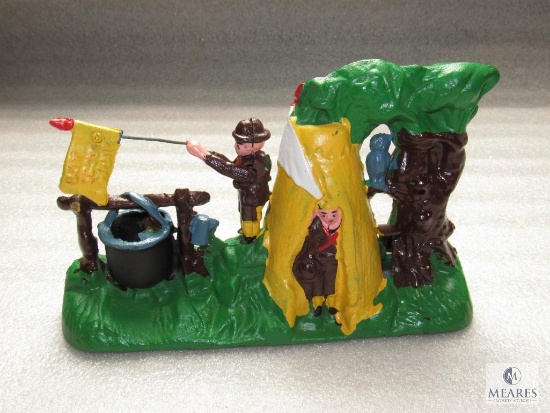 Boy Scout Vintage Cast Iron Toy Mechanical Bank Reproduction