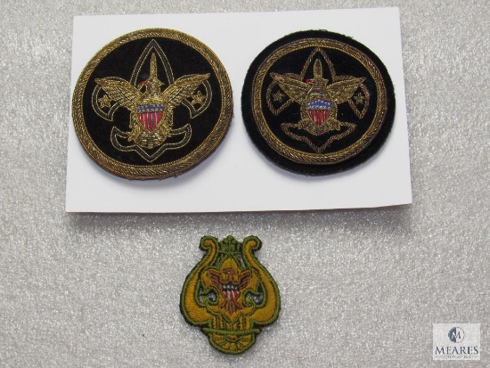 Lot 3 Vintage Boy Scout Patch - 2 1950's Blazer Bullion Pin
