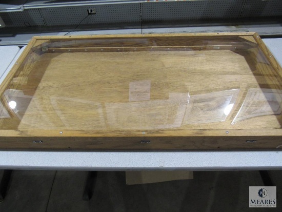 Large Wood Display w/ Clear Plexiglass Front 46" x 24.5" x 3.5" Table or Wall Mount