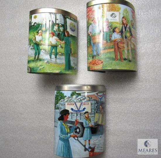Lot of 3 Girl Scouts 2004 - 2006 Tins Storage Trinket Boxes