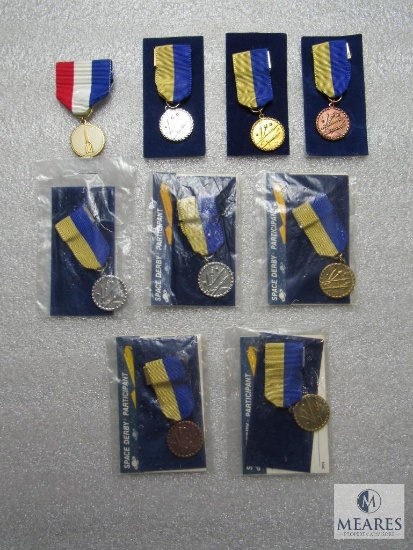 Lot of 9 Cub Scout Rocket Contest Medal Pins Various Styles