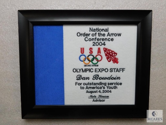 2004 National Order of the Arrow Conference Olympic Expo Staff Award 12" x 10" Framed