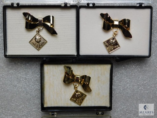 Lot of 3 Vintage Cub Ladies Cub Scouts BSA Den Mom Bow Pins